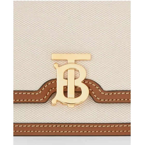 ★BURBERRY★バーバリー バッグ コピー ミニ ツートン キャンバス&レザー TBバッグ 80280621